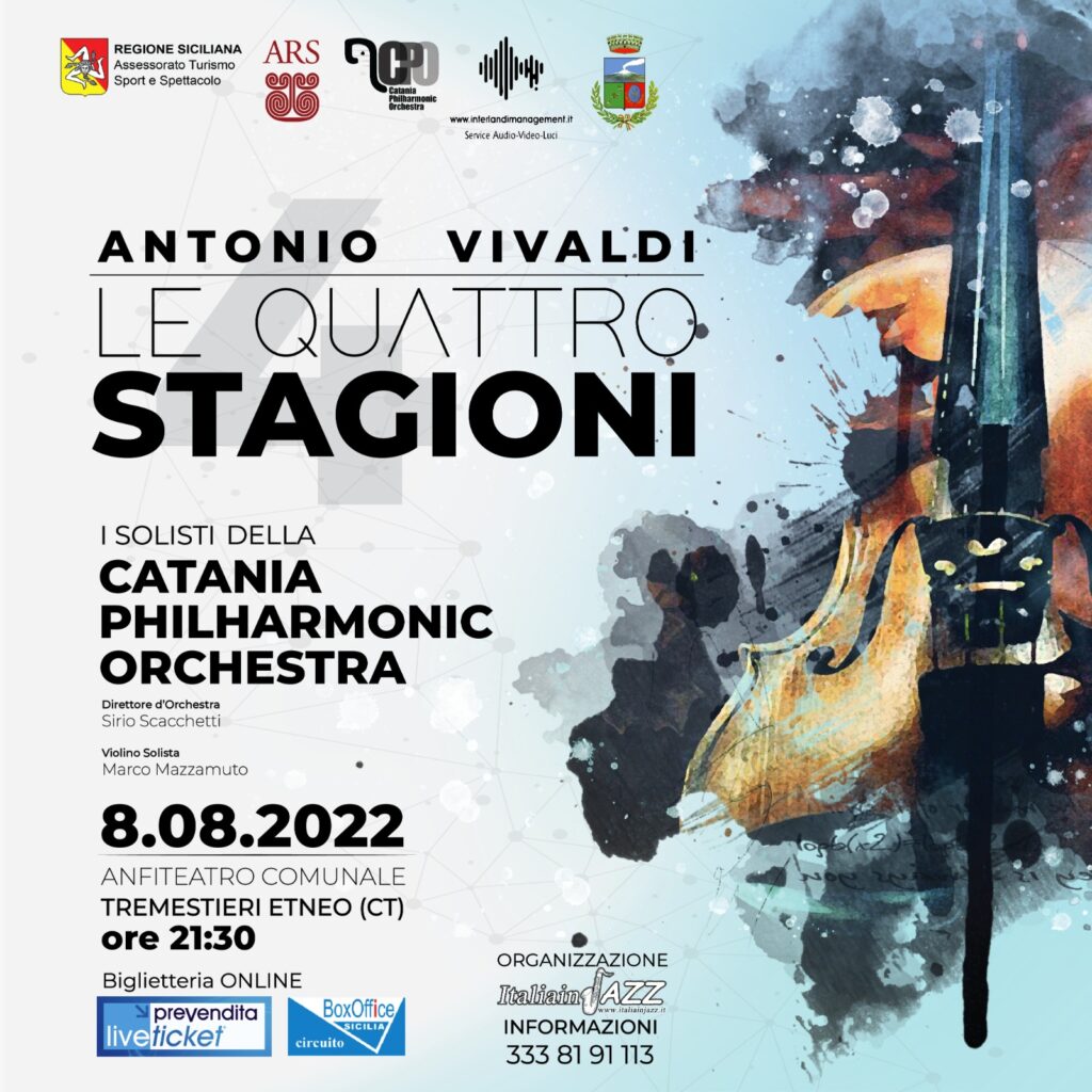 Spettacolo di Antonio Vivaldi presso l’Anfiteatro comunale 8 Agosto – Prevendita Live Ticket ( vedi Link sottostante) info tel. 333 8191113